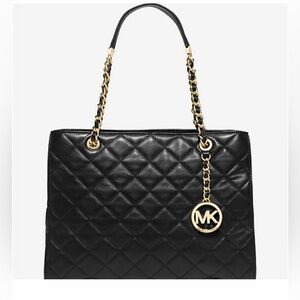Michael Kors Susannah Large Quilted Lamb Leather Tote Bag W/Gold Hardware -NWOT